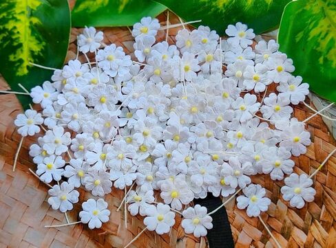 HukDok Mini Flowers with Thread Stem Mulberry Paper Flower Embellishment Card Craft Supplies Scrapbooking DIY Card Crafts Projects. (Purple Tone) in Saudi Arabia