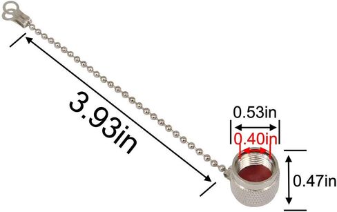 BOOBRIE RF Connector Accessories TNC Coax Cap TNC Dust Cap Protective Cover with Chain Nickel-Plated for TNC Male Jack Connector Pcak of 2 in Kuwait