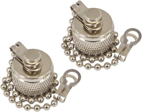 BOOBRIE RF Connector Accessories TNC Coax Cap TNC Dust Cap Protective Cover with Chain Nickel-Plated for TNC Male Jack Connector Pcak of 2 in Kuwait