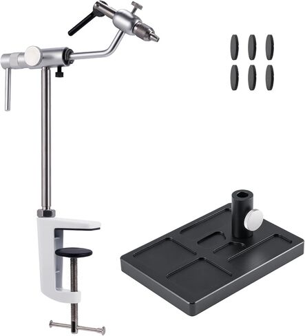 ملزمة ربط الذبابة من Alwonder من سبائك الألومنيوم، ملزمة ربط ذبابة دوارة خفيفة الوزن للغاية تدور 360 درجة أدوات ربط الذبابة مع فك قياسي ومشبك على شكل حرف C لربط صيد الذباب المرن in Kuwait