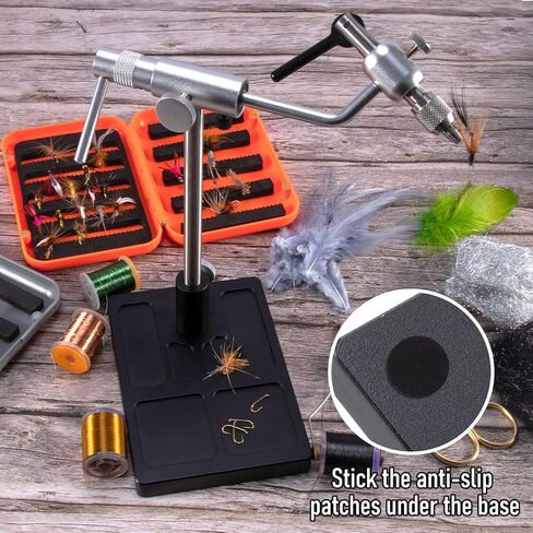 ملزمة ربط الذبابة من Alwonder من سبائك الألومنيوم، ملزمة ربط ذبابة دوارة خفيفة الوزن للغاية تدور 360 درجة أدوات ربط الذبابة مع فك قياسي ومشبك على شكل حرف C لربط صيد الذباب المرن in Kuwait