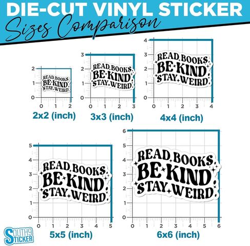 (3Pcs) Read Books Be Kind Stay Weird Sticker Decal Reading Book Lovers Quote 2" Waterproof Die-Cut Vinyl Sticker for Laptop Water Bottle Hard Hat Kindle Cars Sticker Decal Stuff Gifts 2 Inches in Saudi Arabia