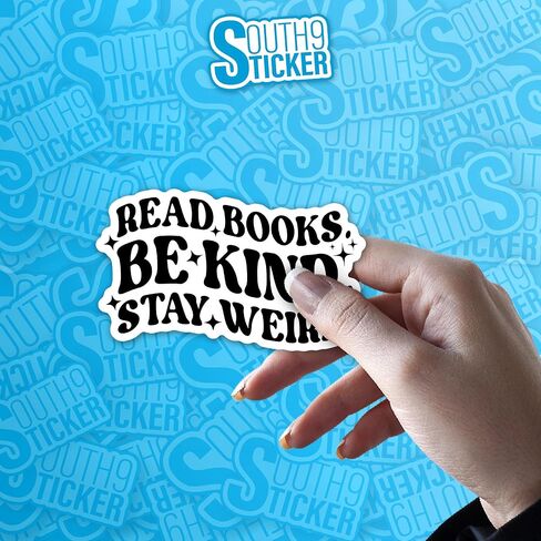 (3Pcs) Read Books Be Kind Stay Weird Sticker Decal Reading Book Lovers Quote 2" Waterproof Die-Cut Vinyl Sticker for Laptop Water Bottle Hard Hat Kindle Cars Sticker Decal Stuff Gifts 2 Inches in Saudi Arabia