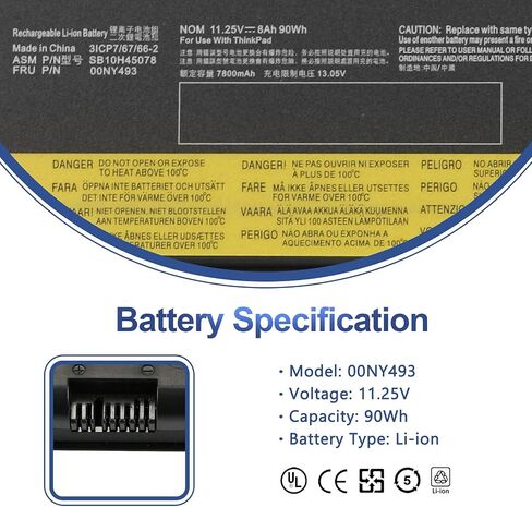 01AV477 00NY493 77+ 77++ Laptop Battery for Lenovo Thinkpad P50 P51 P52 00NY490 00NY491 00NY492 01AV496 01AV495 SB10K97634 SB10K97635 SB10H45075 SB10H45077 SB10H45076 SB10H45078 L17L6P51 L17M6P51 90Wh in Saudi Arabia