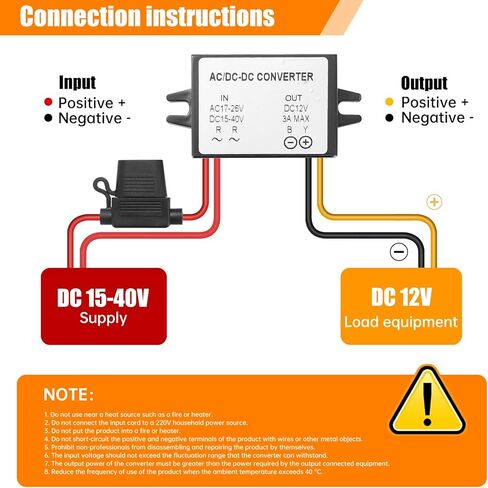 AC DC 15V-40V Step Down to DC 12V 3A Power Converter IP68 Waterproof Transformer 36W Buck Converter for Truck Boat Vehicle Car Cart in Saudi Arabia