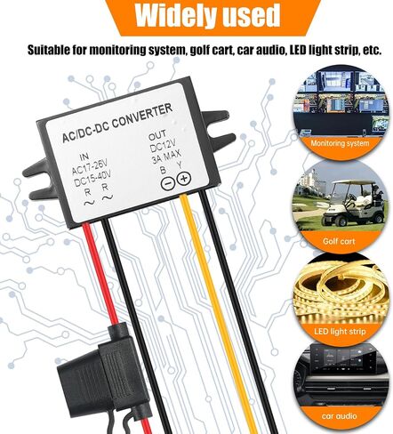 AC DC 15V-40V Step Down to DC 12V 3A Power Converter IP68 Waterproof Transformer 36W Buck Converter for Truck Boat Vehicle Car Cart in Saudi Arabia