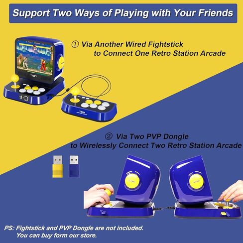 وحدة تحكم RETRO STATION Capcom Arcade، محملة مسبقًا بألعاب Capcom 5 Street Fighter Series المرخصة رسميًا و5 ألعاب Mega Man Series، وشاشة LCD مقاس 8 بوصات ودعم مخرج HDMI إلى شاشة كبيرة in Kuwait