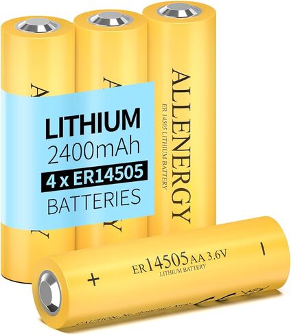 بطارية ليثيوم AA 3.6 فولت 2400 مللي أمبير في الساعة ER14505 بطاريات ليثيوم Li-SOCL₂ AA 4 عبوات، بطارية ER14505H 14505 LS14500 ER14500 لجهاز استشعار المياه وعداد الكهرباء والغاز in Saudi Arabia
