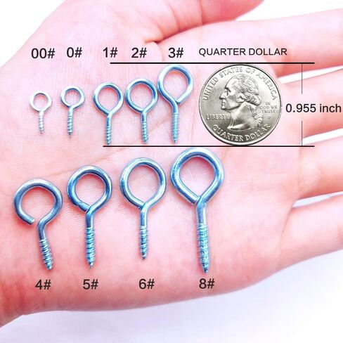 ECKJ Small Screw Eye Hooks 50 Pieces 1.1 inch Zinc Plated Metal Hook Eye Shape Screw Hooks Self Tapping Ring Round Hook Black for Hanging Jewelry, Crafts, Ornaments, DIY Wine Cork in Saudi Arabia