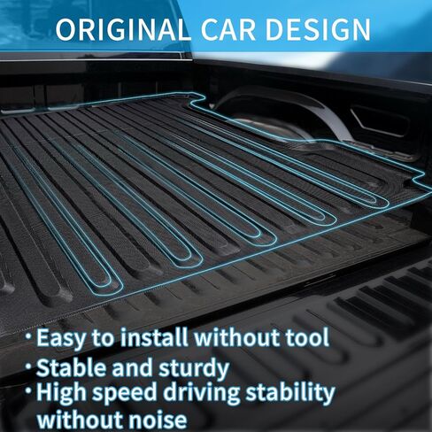 TIYURENER حصيرة سرير الشاحنة متوافقة مع 2022 2023 2024 Toyota Tundra 5.5FT Truck Bed Mat تصميم السيارة الأصلي Toyota Tundra Accessories Truck Bed Liner TPE مادة مضادة للانزلاق حصيرة سرير الشاحنة in Kuwait