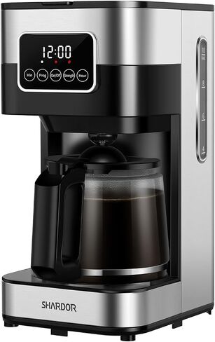 SHARDOR Coffee Maker Programmable with Thermal Carafe, Touch-Screen Drip Coffee Machine with Timer, 8-Cup Coffee Pot with Pause & Serve, Regular & Strong Brew, Auto Shut Off, Black & Stainless Steel in Saudi Arabia