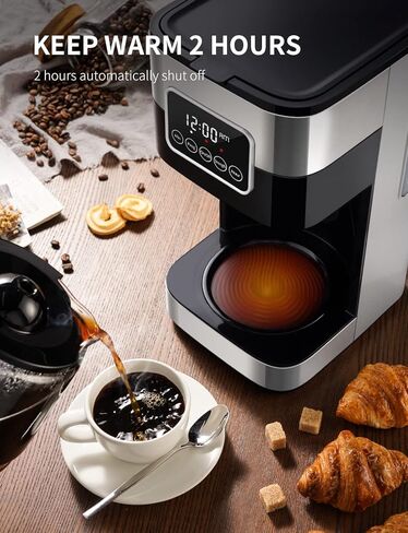 SHARDOR Coffee Maker Programmable with Thermal Carafe, Touch-Screen Drip Coffee Machine with Timer, 8-Cup Coffee Pot with Pause & Serve, Regular & Strong Brew, Auto Shut Off, Black & Stainless Steel in Saudi Arabia