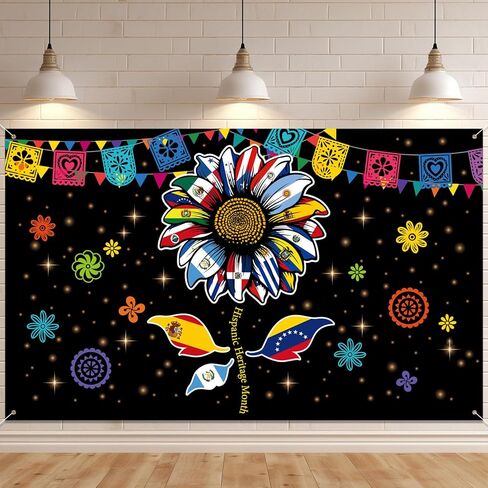 زخارف شهر التراث الإسباني 5.9 × 3.6 قدم لافتة أمريكا اللاتينية غطاء باب الفصل الدراسي خلفية إسبانية تتحدث باللغة الإسبانية للوحة إعلانات الفصل حديقة ساحة ديكور المنزل للحفلات in Kuwait