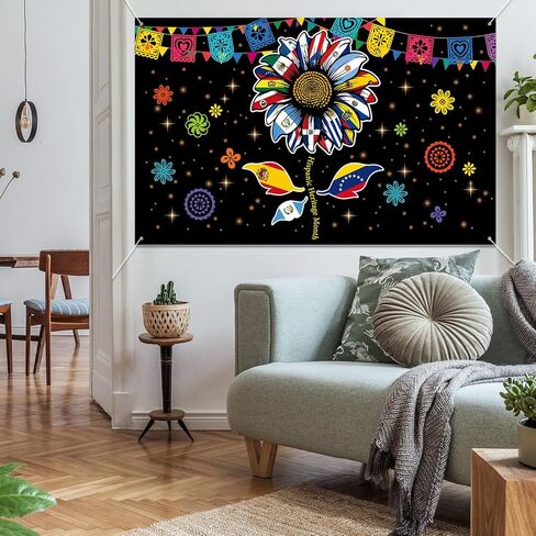 زخارف شهر التراث الإسباني 5.9 × 3.6 قدم لافتة أمريكا اللاتينية غطاء باب الفصل الدراسي خلفية إسبانية تتحدث باللغة الإسبانية للوحة إعلانات الفصل حديقة ساحة ديكور المنزل للحفلات in Kuwait