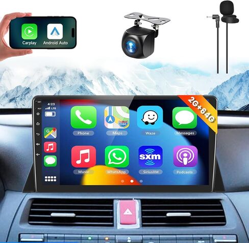 2+64 جيجا لسيارة Honda Accord 8th 2008-2013 راديو السيارة مع Carplay اللاسلكي/Android Auto، Android Car Stereo 10.1 بوصة شاشة تعمل باللمس GPS Navigation WiFi Bluetooth FM/RDS Mirror Link SWC كاميرا احتياطية in Saudi Arabia