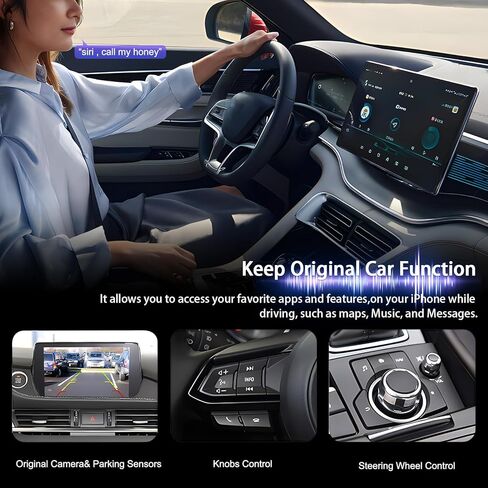 محول Geloo Carplay، مجموعة Carplay & Android Auto التحديثية المتوافقة مع Mazda 2/3/6/CX3/CX5/CX9/MX5 2014-2021 سنة، TK78-66-9U0C 00008FZ34 OEM Hub مجموعة التحديثية لنظام توصيل MZD in Kuwait