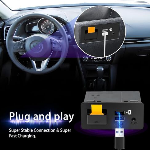 محول Geloo Carplay، مجموعة Carplay & Android Auto التحديثية المتوافقة مع Mazda 2/3/6/CX3/CX5/CX9/MX5 2014-2021 سنة، TK78-66-9U0C 00008FZ34 OEM Hub مجموعة التحديثية لنظام توصيل MZD in Kuwait