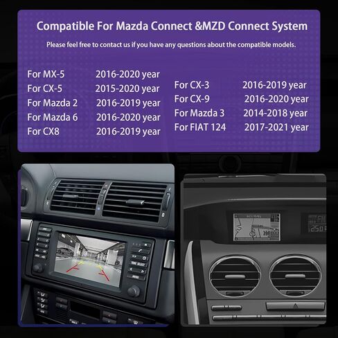 محول Geloo Carplay، مجموعة Carplay & Android Auto التحديثية المتوافقة مع Mazda 2/3/6/CX3/CX5/CX9/MX5 2014-2021 سنة، TK78-66-9U0C 00008FZ34 OEM Hub مجموعة التحديثية لنظام توصيل MZD in Kuwait