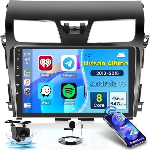 Roinvou [8 Core 4G+64G] for Nissan Altima 2013-2015 Android Radio with Wireless Carplay Android Auto, 10.1 Inch IPS Touch Screen Car Stereo, Bluetooth 5.0, 32 EQ, GPS, WiFi, 59UI, AHD Backup Camera in Saudi Arabia