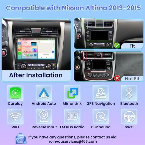 Roinvou [8 Core 4G+64G] for Nissan Altima 2013-2015 Android Radio with Wireless Carplay Android Auto, 10.1 Inch IPS Touch Screen Car Stereo, Bluetooth 5.0, 32 EQ, GPS, WiFi, 59UI, AHD Backup Camera in Saudi Arabia