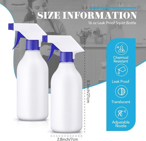 30 Pack Plastic Spray Bottles 16 oz Leak Proof Squirt Bottle Refillable Empty Bottles Spray Water Bottle Mist Sprayer with Red Nozzles for Hair Essential Oil Cleaning Solutions Plants Pets in Saudi Arabia