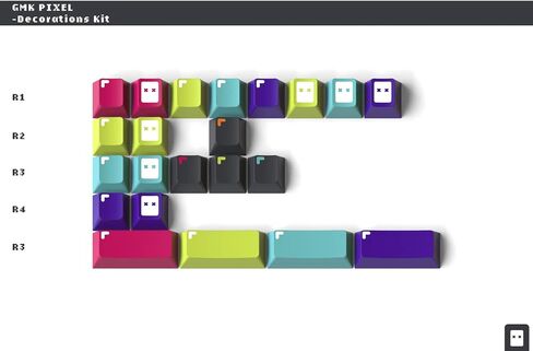 DROP MiTo GMK Pixel Custom Keycap Set - Doubleshot Cherry Profile - Compatible with Cherry-MX Style Mechanical Keyboards (Decorations Kit), Black in Saudi Arabia