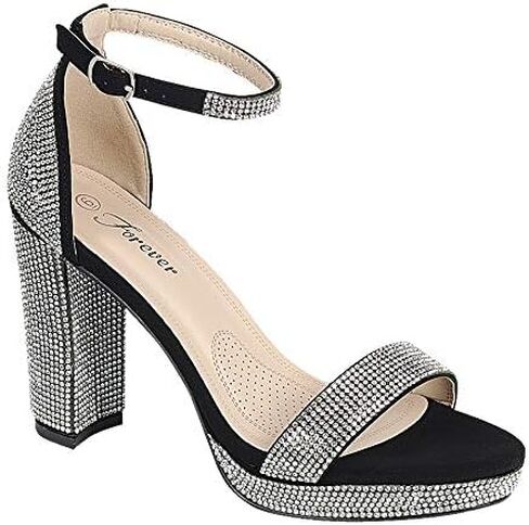 Forever Women Ankle Strap Open Toe Chunky Platform Dress High Heel Sandal in Kuwait