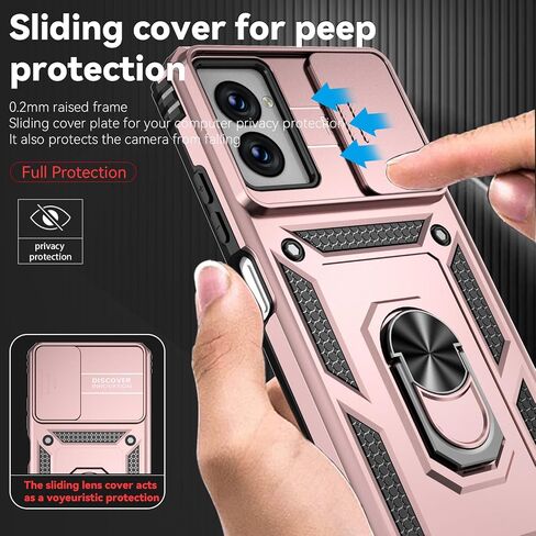 for Motorola Moto G Power 5G 2024 Case with Camera Lens Cover HD Screen Protector, Dual Layer Military-Grade Drop Tested Magnetic Ring Holder Kickstand Protective Phone Case (Navy Blue) in Saudi Arabia