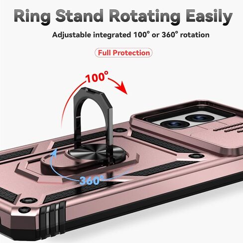 for Motorola Moto G Power 5G 2024 Case with Camera Lens Cover HD Screen Protector, Dual Layer Military-Grade Drop Tested Magnetic Ring Holder Kickstand Protective Phone Case (Navy Blue) in Saudi Arabia