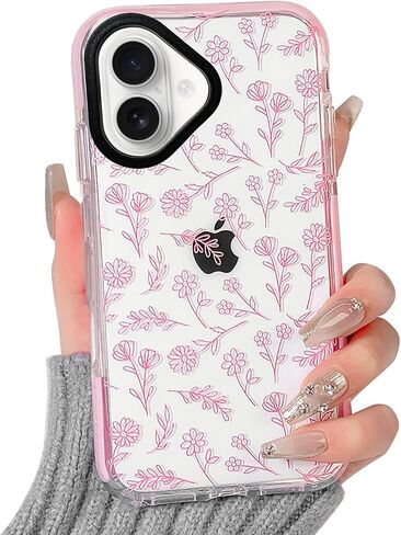 NITITOP متوافق مع iPhone 14 Pro Max Case لطيف زهرة شفافة للنساء فتاة فائقة النحافة كريستال مقاوم للصدمات ناعم TPU مضاد للأصفر غطاء هاتف واقٍ - أبيض in Kuwait