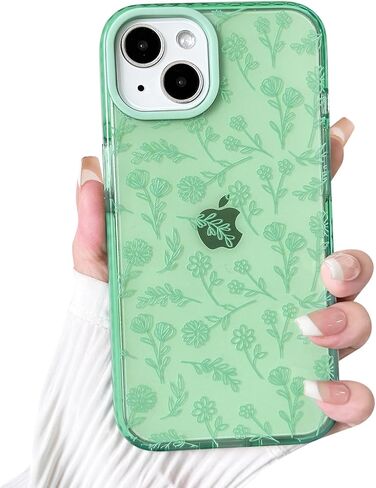 NITITOP متوافق مع iPhone 14 Pro Max Case لطيف زهرة شفافة للنساء فتاة فائقة النحافة كريستال مقاوم للصدمات ناعم TPU مضاد للأصفر غطاء هاتف واقٍ - أبيض in Kuwait