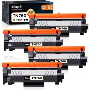 TN760 4PK Replacement for Brother TN-760 TN730 High Yield Toner Cartridge, for MFC-2710DW HL-L2395DW DCP-L2550DW HL-L2370DW HL-L2690DW HL-L2390DW MFC-L2750DW
