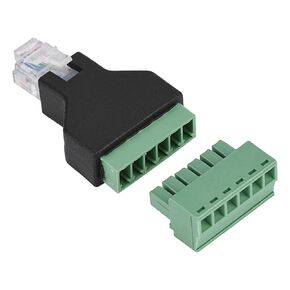 FOSA Ethernet RJ12 6P6C Male to Screw Terminal 6 Pin Splitter with Terminal Plug CCTV Adapter Connector