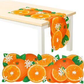 13 x 36 Inch Fruit Table Runner Summer Strawberry Orange Theme Table Centerpiece Baby Shower Kitchen Dining Party Supplies for Birthday Decorations (Strawberry)