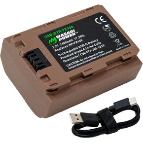 Wasabi Power USB Battery (Ginger Series) for Sony NP-FZ100 and Sony FX3, a1, a9, a9 II, a7R III, a7R IV, a7S III, a7 III, a7 IV, a6600
