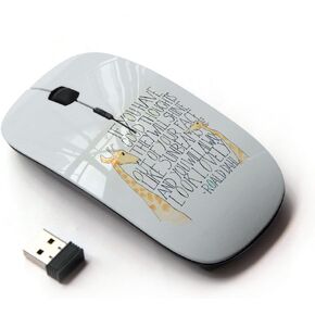 [ Optical 2.4G Wireless Mouse ] Giraffe Inspirational Kids Quote Text