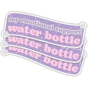 (3Pcs) Emotional Support Water Bottle Sticker, Kindle Sticker, Waterproof Stickers for Water Bottle, Bookish Decal, Laptop Sticker, Booktok Vinyl Decal, Kindle Stickers Booktok, Sticker for Adults