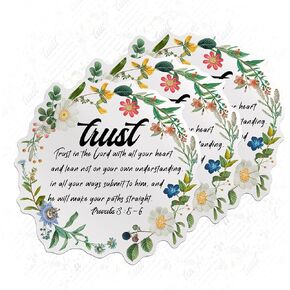 (3PCS) Jesus Sticker Trust in The Lord Christian Faith 3 Sticker Proverbs 3:5-6 Bible Verse Quote Die Cut Waterproof Vinyl Sticker for Water Bottle Tumbler Hard Hat Helmet Car Laptop Gift (3 Inches)