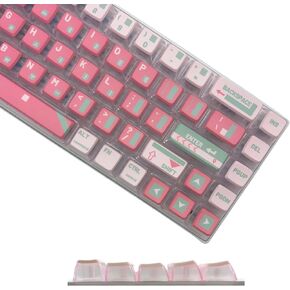 Pink Dye Sub PBT Keycaps,Pudding Keycaps, Custom Keycaps for Mechanical Gaming Keyboard,Shine Through Keycaps,Compatiability for 100%, 95%,80%,75%, 60% (Minimalism Pink)