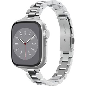 Spigen Modern Fit 316L Designed for Apple Watch Band Series 10 42mm, 9/8/7 41mm, SE2/SE/6/5/4 40mm, 3/2/1 38mm - Silver
