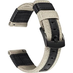 Olytop Galaxy Watch 5 Pro Bands/Watch 6/5/4 44mm 40mm Band Compatible with Samsung Watch 6/4 Classic 47mm 43mm 42mm 46mm Bands, 20mm Nylon Sports Bands with Leather Wristband Replacement Strap in Kuwait