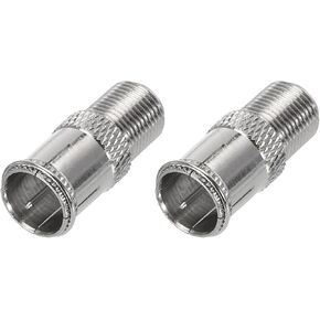 MECCANIXITY 2pcs Quick Coaxial Connector Coax Coupler F Male to F Female Push on Adapter 75 Ohm Waterproof for TV, Coaxial Cable, Antenna
