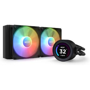 NZXT Kraken Elite 240 RGB - RL-KR24E-W1-240mm AIO CPU Liquid Cooler - Customizable 2.36" LCD Display for Images, Performance Metrics and More - High-Performance Pump - 2 x F120 RGB Core Fans - White