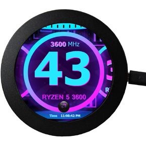 VSDISPLAY 2.8 Inch Round LCD Display Screen 480x480 IPS for PC Computer Case Building CPU/GPU Temperature Sensor Panel DIY Accessories