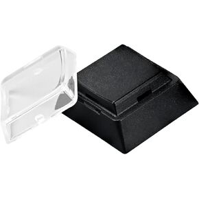 أغطية مفاتيح مزدوجة الطبقة مخصصة على الفور مع غطاء غطاء شفاف للملصقات القابلة للإزالة أو قصاصات الورق المتوافقة مع مفاتيح Cherry MX (12 قطعة - زر أسود) in Kuwait