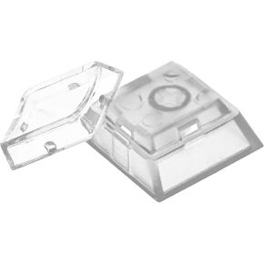 Instantly Custom Double-Layer Keycaps with Transparent Cover Cap for DIY Removable Stickers or Scraps of Paper Compatible with Cherry MX Switches (12Pcs-Black Botton)