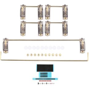 مثبتات لوحة المفاتيح الميكانيكية PCB جبل المسمار في المثبتات الأسلاك المطلية بالذهب 2u 6.25u 7u المسافة مثبت سموكي شفافة مع ملصقات منصات طعنات (4 * 2u 1 * 6.25u 1 * 7u، سموكي)