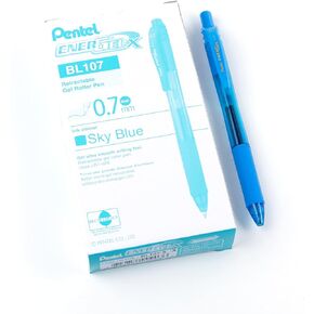 Pentel EnerGel-X Retractable Liquid Gel Pen (0.7mm) Metal Tip, Pink Ink, Box of 12 (BL107-P)