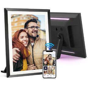 إطار صورة رقمي BIGASUO مقاس 10.1 بوصة سعة 32 جيجابايت مع ضوء LED، وشاشة HD تعمل باللمس، وإطار صور سحابي ذكي WiFi، وعرض شرائح، ودوران تلقائي، ومشاركة فورية للصور ومقاطع الفيديو عبر تطبيق Uhale in Kuwait