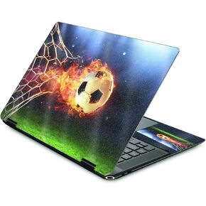 MightySkins Glossy Glitter Skin Compatible with HP Spectre X360 16" (2022) - Flaming Soccer Ball | Protective, Durable High-Gloss Glitter Finish | Easy to Apply and Change Styles | Made in The USA